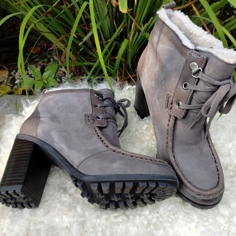 Sam Edelman Gray Leather Booties 6.5